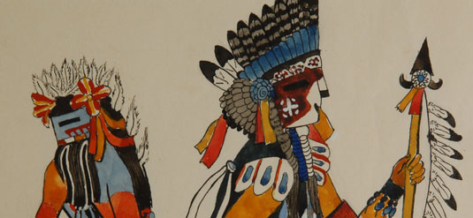 Close up view of this Zuni Pueblo painting