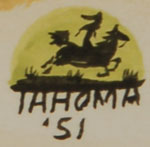 Signature cartouche of Quincy Tahoma (1917-1956) Water Edge