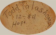 Todd Talashoma (ca 1950 - ) Signature