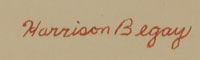 Signature of Harrison Begay (1914-2012) Haskay Yahne Yah-Wandering Boy