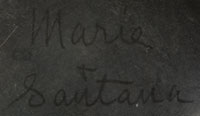 Black-on-black Plate with Avanyu Signed Marie / Santana