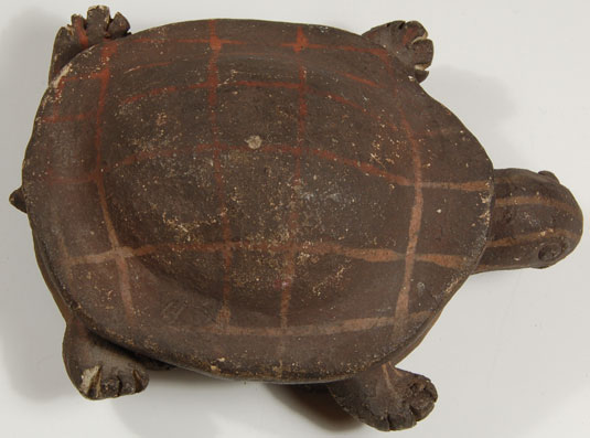 Top View: Nineteenth Century Zuni Pueblo Box Turtle Figurine