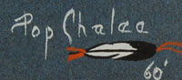 Signature of Merina Lujan (1906-1993) Pop Chalee - Blue Flower