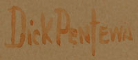 Signature of artist Richard (Dick) Pentewa (1927 - 2002) Sitsgoma [Pumpkin Flower]	