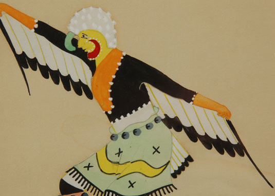 Close up view of the Pueblo Eagle Dancer.