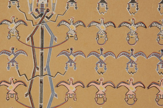 Close up view of one of the sandpainting plates