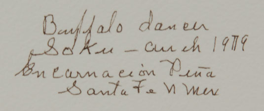 Title and Signature of José Encarnacion Peña (1902-1979) Soqween - Frost on the Mountain