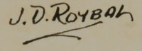 Signature of José Disiderio (J.D.) Roybal [1922-1978] Oquwa - Rain God