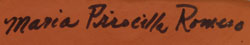 Maria Priscilla Romero (1936 - ) signature