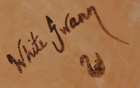 Signature of the artist: Dolly Joe Navasie (1964- ) White Swann