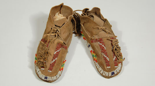 Top View - Southern Cheyenne Child’s Beaded Moccasins