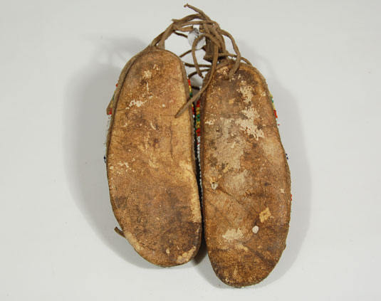 Bottom View - Southern Cheyenne Child’s Beaded Moccasins