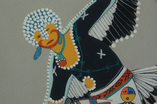 Close up view of the Eagle Dancer