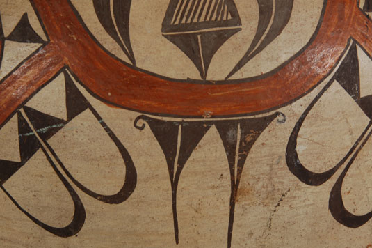 Close up view of the pottery design