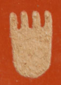 Very near the bottom of the vessel is a single scored bear paw.  