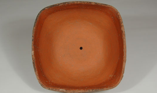 Interior View - Condition: There has been a hole drilled in the base of the bowl.  It is probably a bowl that was used for holding a plant.  