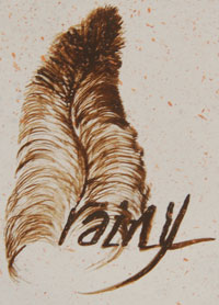 Rainy Naha (1949- ) Featherwoman - hallmark signature