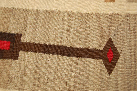 Close up view of this Navajo textile.