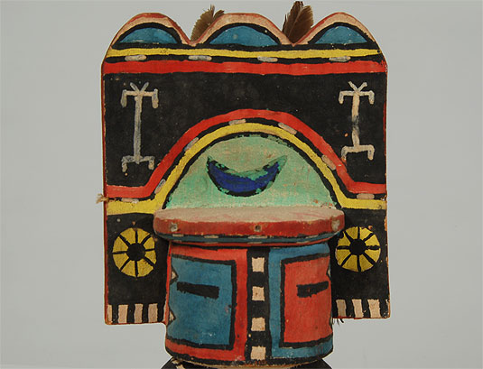 The Hemis and Sio Hemis Katsinas are probably the most beautiful and best known of all Hopi Katsinas. Their elaborate headdress, called a tableta, is partly responsible for their attraction. 