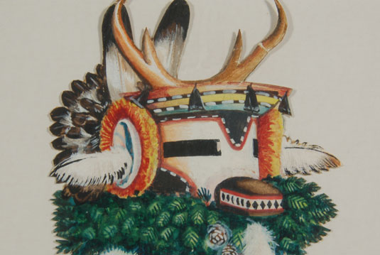 Close up view of the Antelope Katsina image.