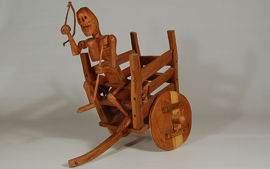 Penitente Carved Cedar Death Cart