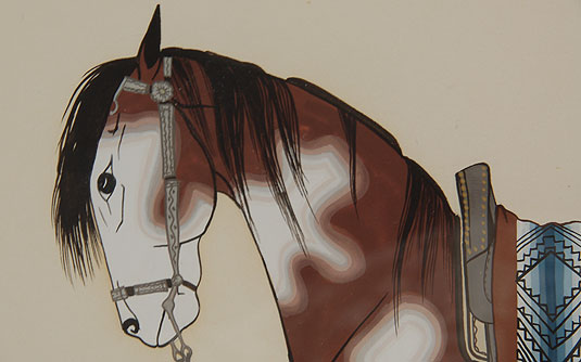 Close up view of the horse