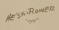 Artist Signature - Diane Calabaza (b.1954 -) He’Shi Flower