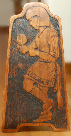 Example of one of the chair backs - carving by Will Shuster.