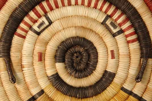 Close up example of Ella Kewanyoma weaving workmanship.