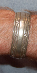 Bracelet as worn by model, Michael Marchant.