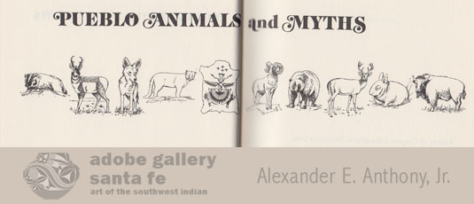 Though the Pueblo Indians of the Southwest were mainly an agricultural people, they were intensely interested in the animals who shared their domain.  They had a veritable pantheon of animal gods: badger, pronghorn deer, buffalo, elk, mountain sheep, rabbits, coyotes, bears, and mountain lions.  