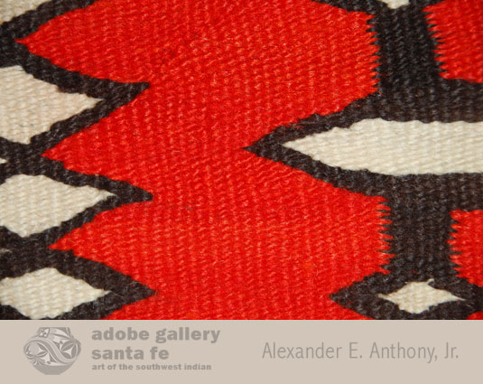 Close up view of this Navajo textile.