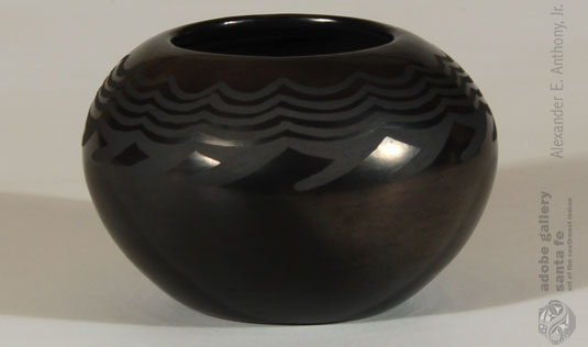 Alternate side view of this Black-on-black Jar