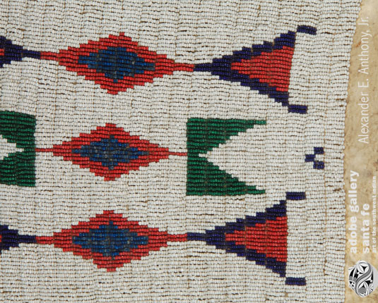 Close up view of the beadwork.