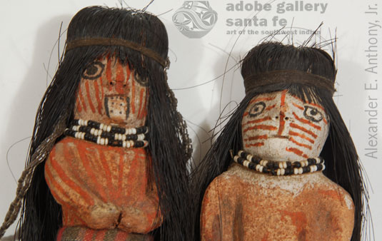 Close up view of the Mojave Doll face tattoos. Appropriate tattoos placed on the dolls were gender specific.