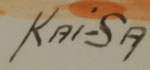 Percy Sandy (1918-1974) Kai-Sa (Red Moon) signature.