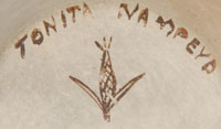 Tonita Hamilton Nampeyo (1934 - present) signature and hallmark.