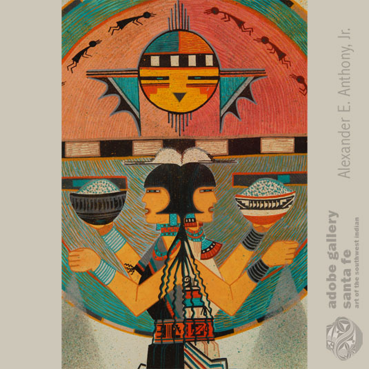 Native American Painting C3957 Adobe Gallery, Santa Fe