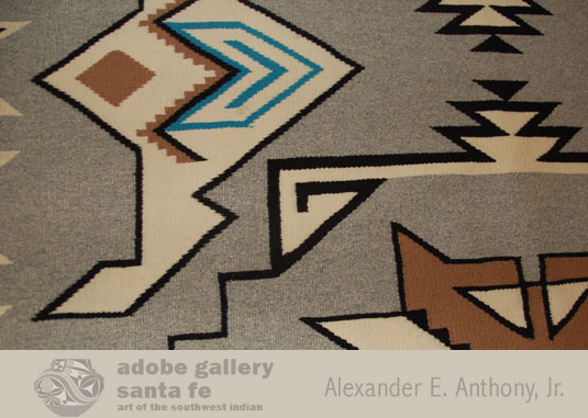 Close up view of this Navajo textile.