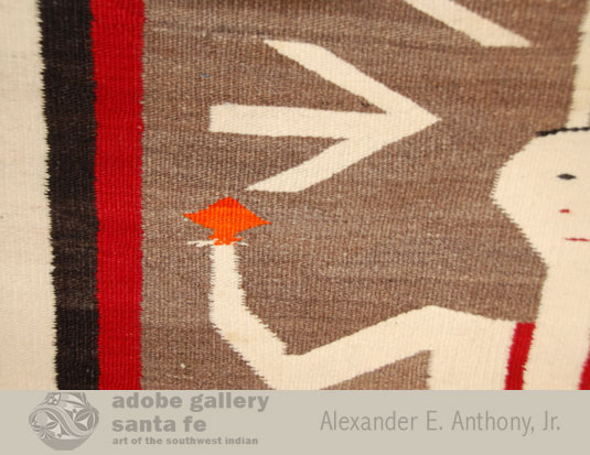 Close up view of this Navajo textile.