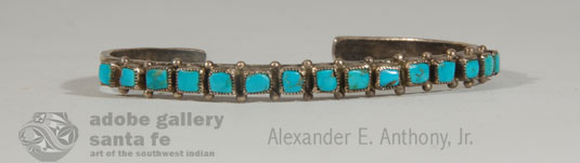 Single Row Square Cut Turquoise Bracelet