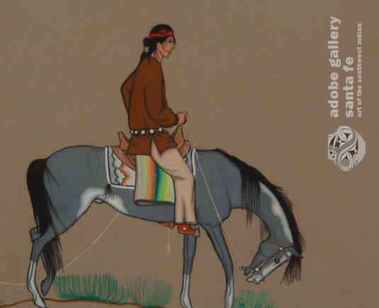 Close up view of the rider and horse.