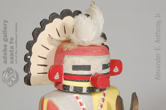 Close up of the face of this Hopi Pueblo Katsina Doll.