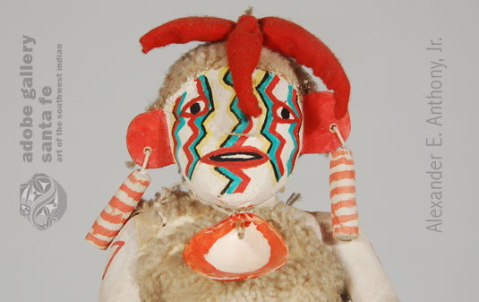 Close up view of the Kachina Doll face.