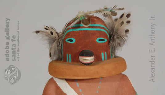 Close up view of this Katsina Doll's face.