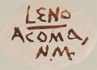 Juana Leno (1917-2000) Syo-ee-mee (Turquoise) signature