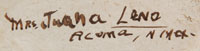 Juana Leno (1917-2000) Syo-ee-mee (Turquoise) signature.