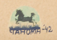 Tahoma included, as per his usual, a small image above the signature that informs the viewer of what will happen next.  Here, we see the horse in full stride.  