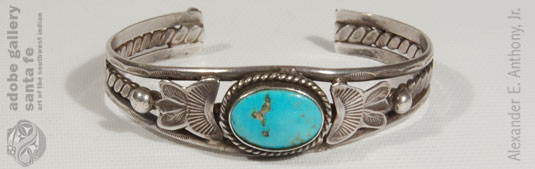 Alternate View of this Silver and Turquoise Bracelet.