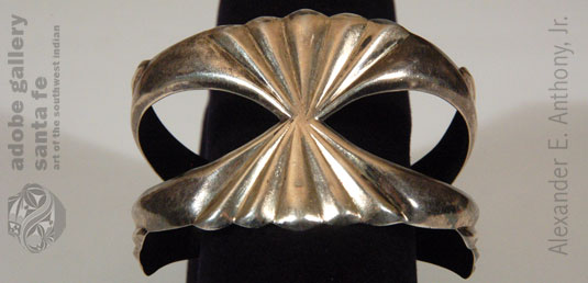 Alternate View of this Navajo-made Silver Bracelet.